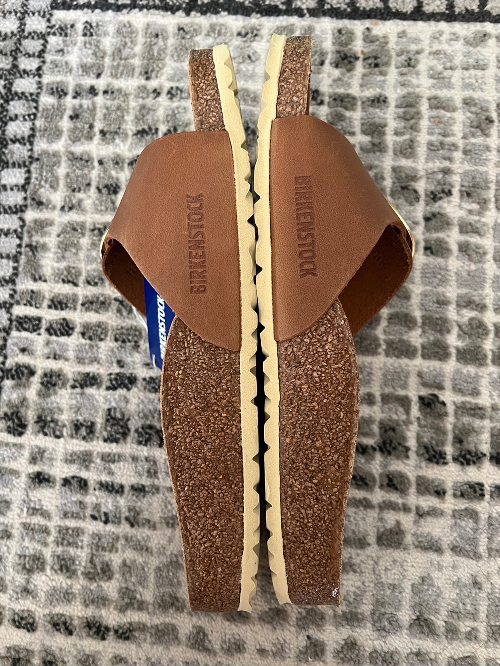 Birkenstock Madrid Big Buckle Leather Sandals in Cognac Brown, size 38 - Picture 2 of 3